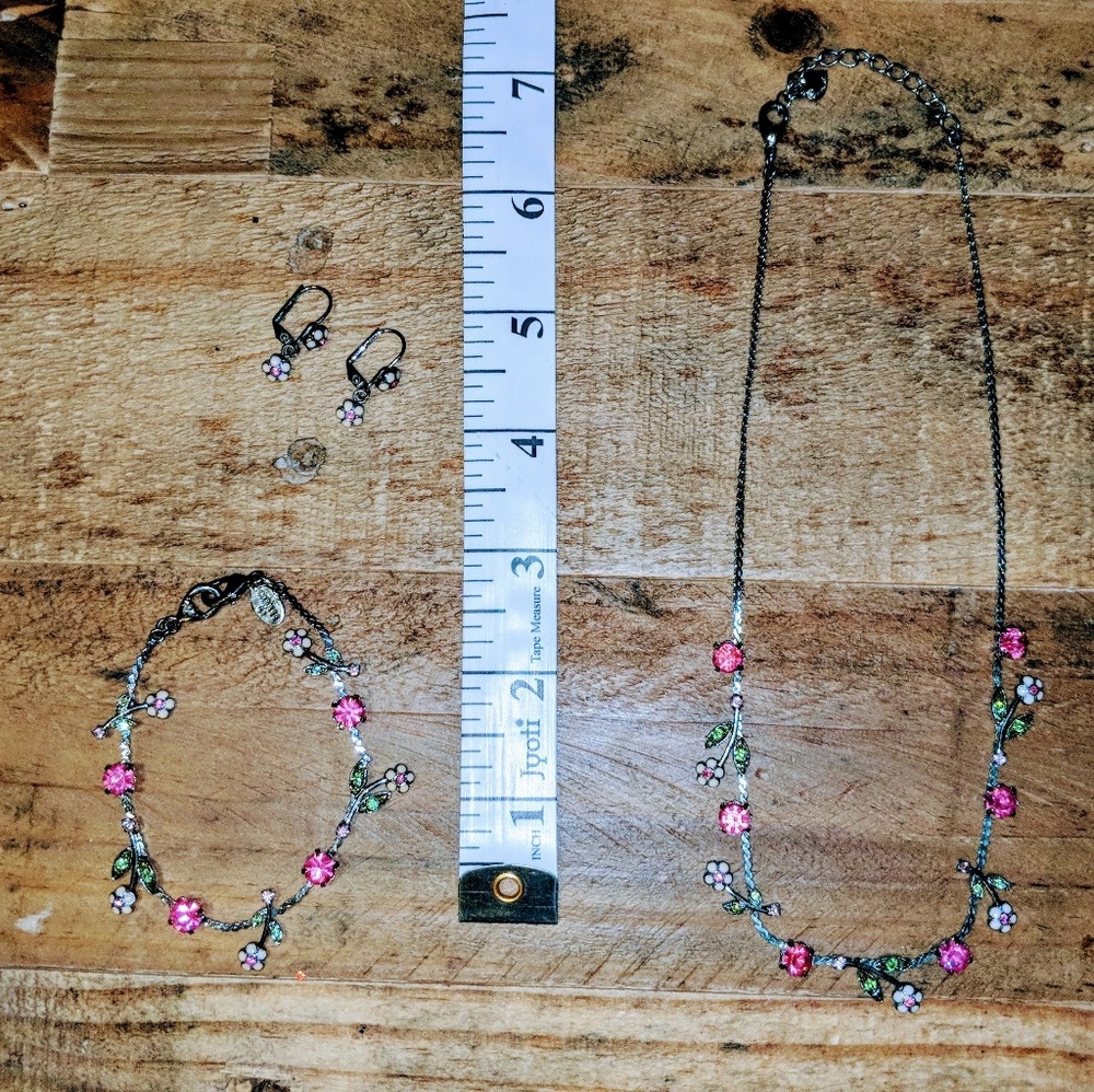 Carolee crystal necklace, bracelet and earrings
